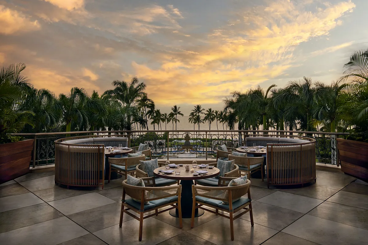 Nobu terrace at sunset, Grand Wailea, Maui