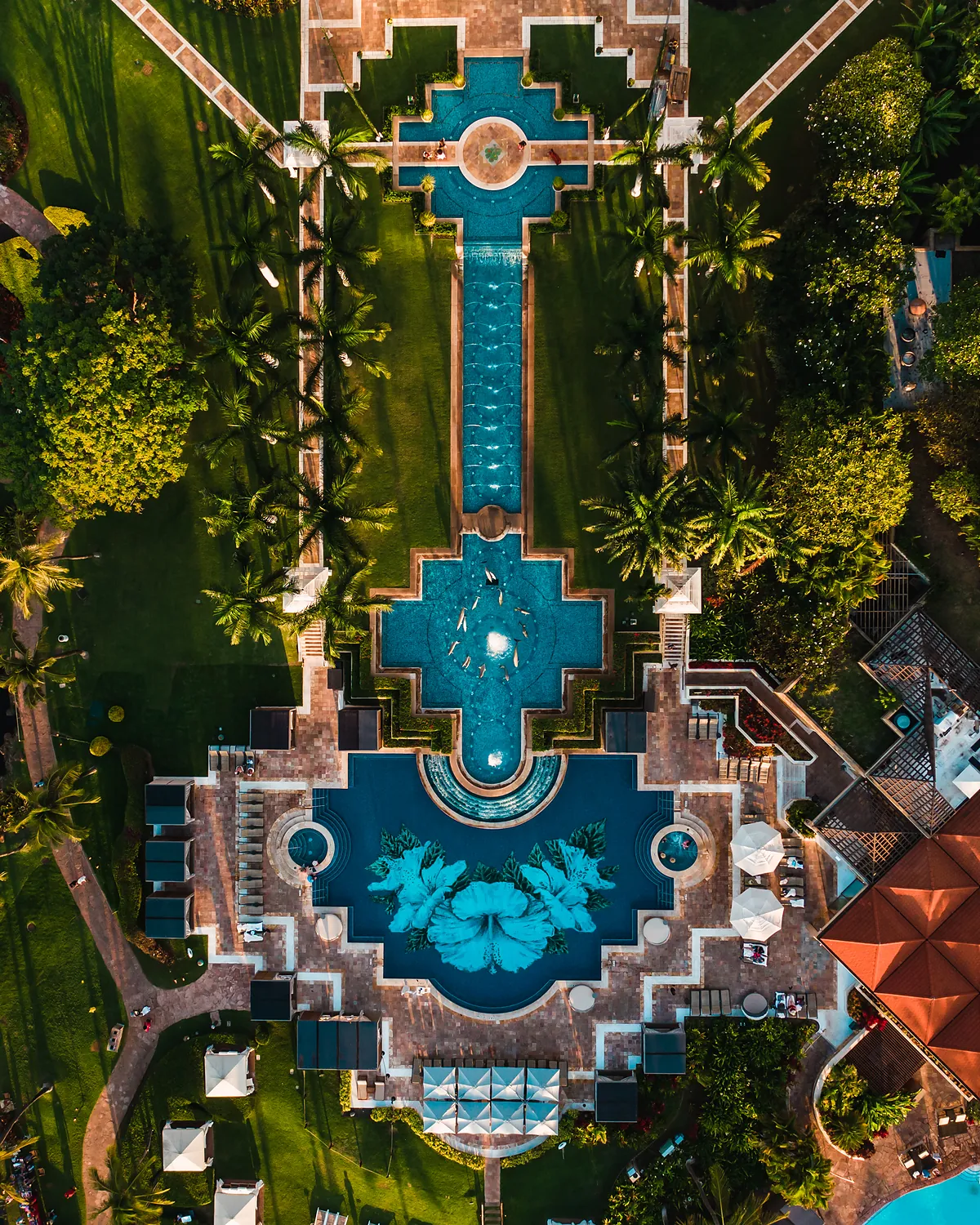 Aerial view of the pool complex at Grand Wailea, Maui