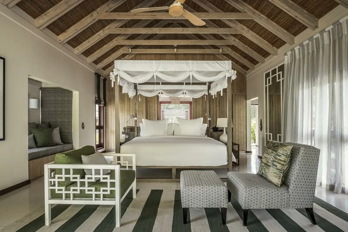 Four Seasons Resort Seychelles at Desroches Island in 35 minutes by fixed wing from Mahé, Seychelles: guest villa interior