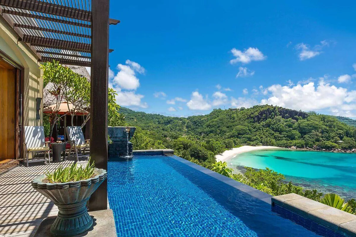 Anantara Maia Seychelles Villas in south west Mahé, Seychelles: pool and spa