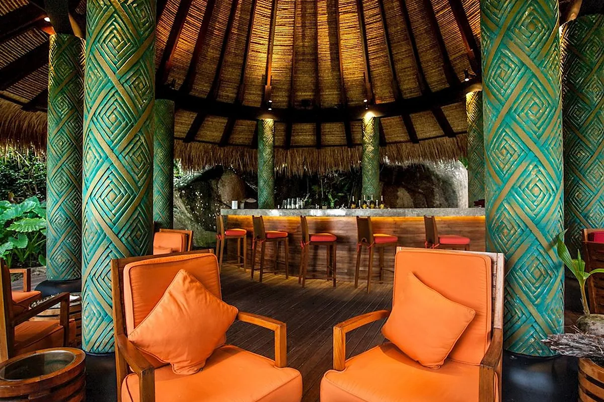 Anantara Maia Seychelles Villas in south west Mahé, Seychelles: restaurant, bar and dining terrace