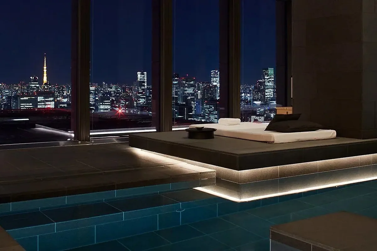 Aman Tokyo, Otemachi, Tokyo: pool and spa, photographed for Luxury Hotel Compare