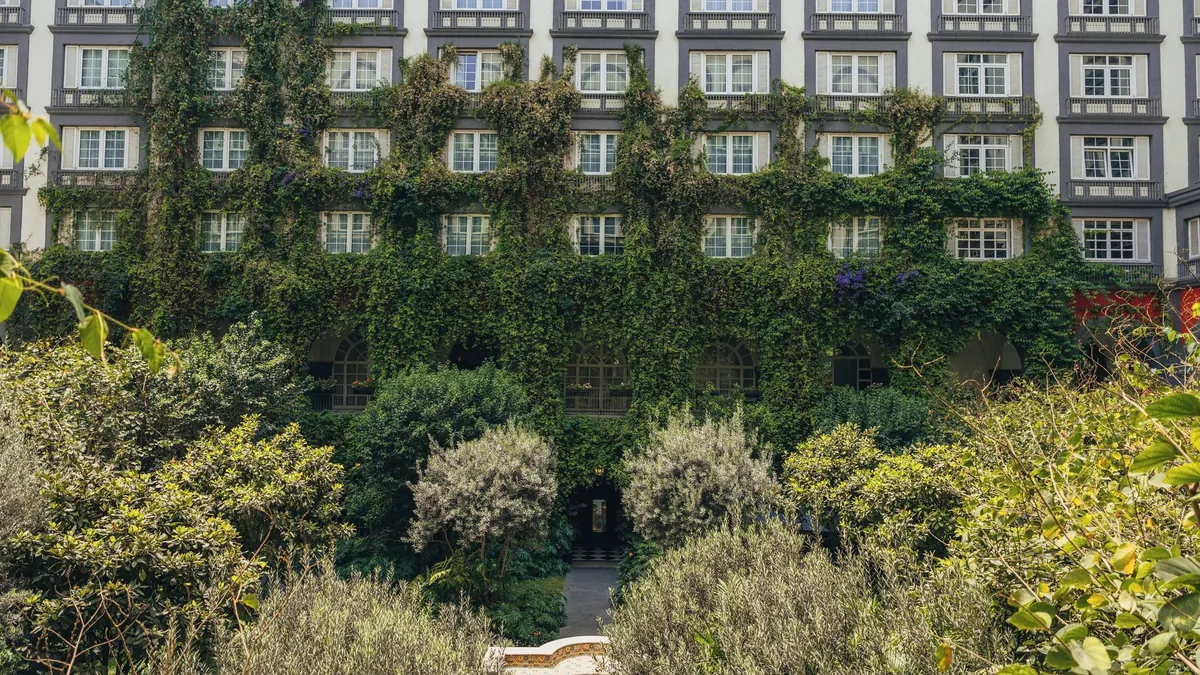 Ambassador Suite at Four Seasons Mexico City looking onto the courtyard garden
