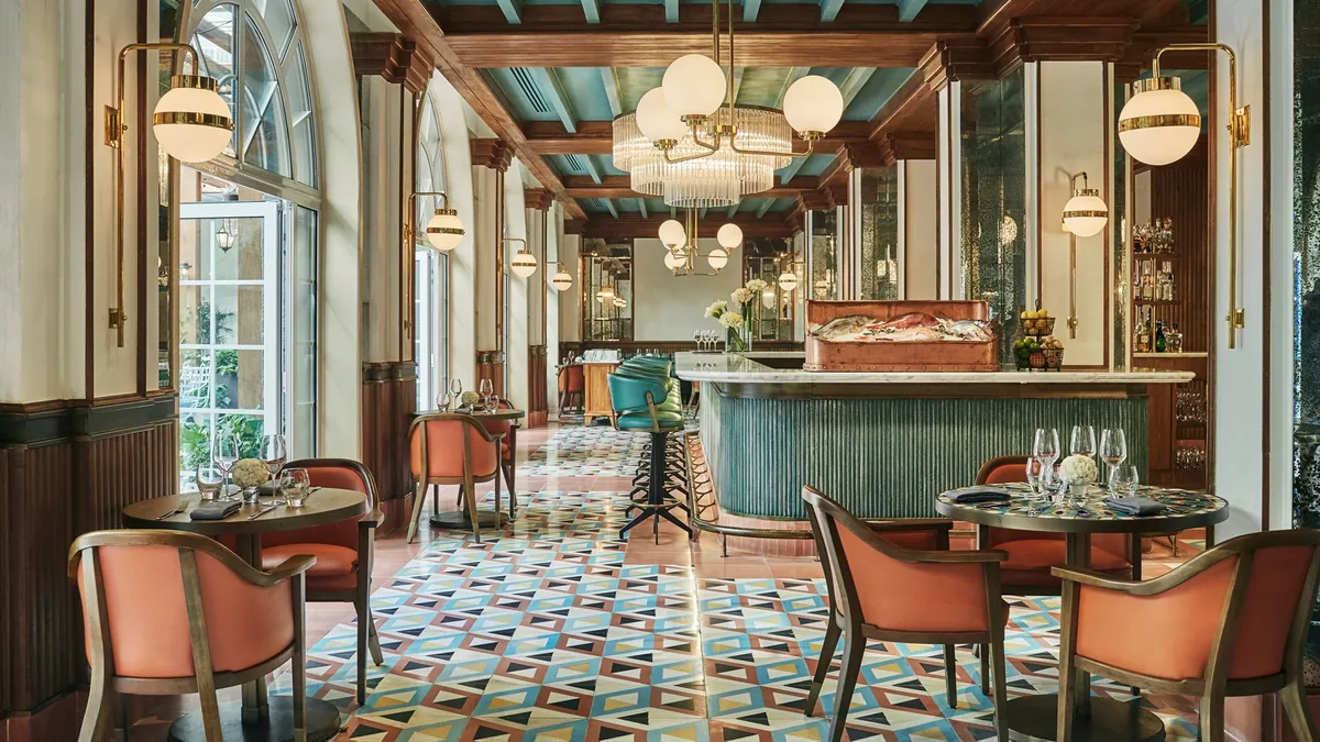 Zanaya restaurant at Four Seasons Mexico City with Pacific coast tiled floor