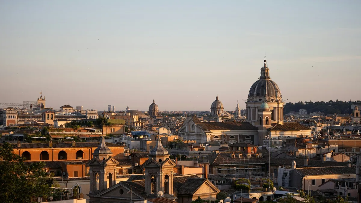 Rome cityscape at golden hour