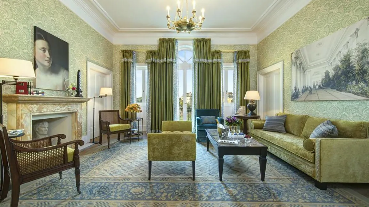 Signature suite interior at Hotel de la Ville Rome with contemporary Roman decor