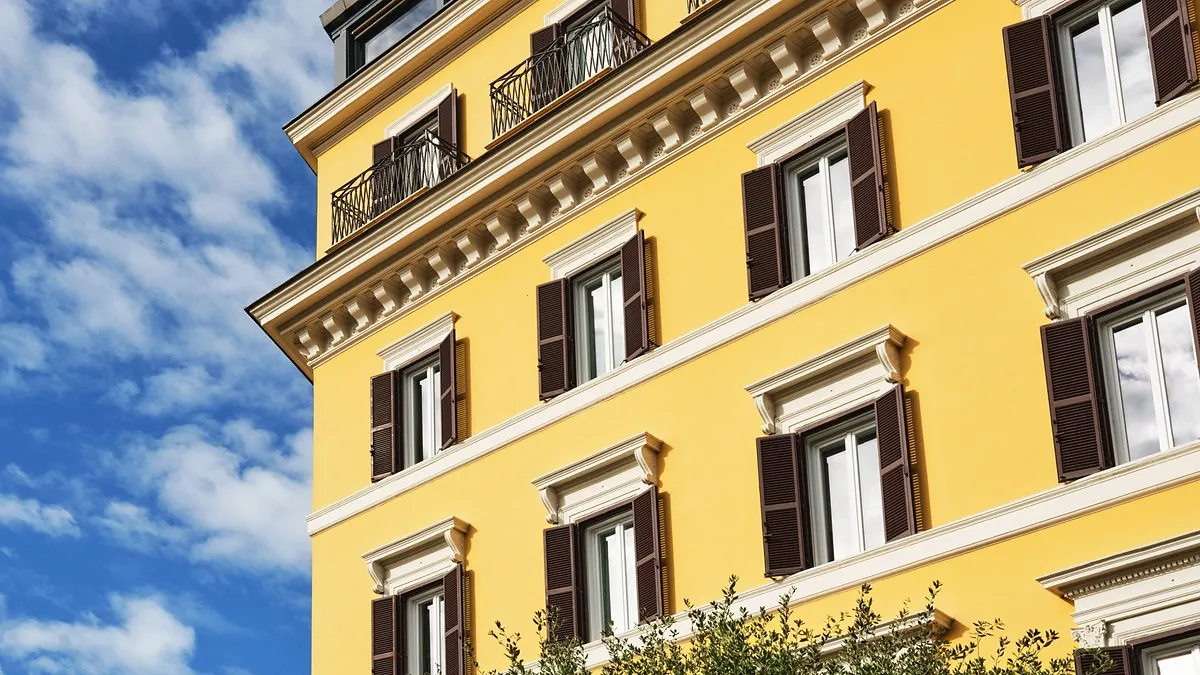 Hotel Eden Rome ornate exterior facade on Via Ludovisi in central Rome