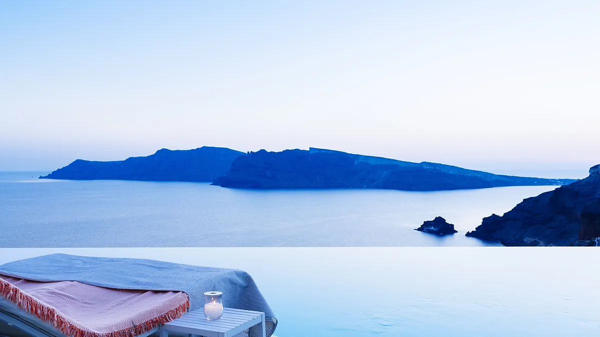 Infinity pool sea view at Katikies Santorini in Santorini