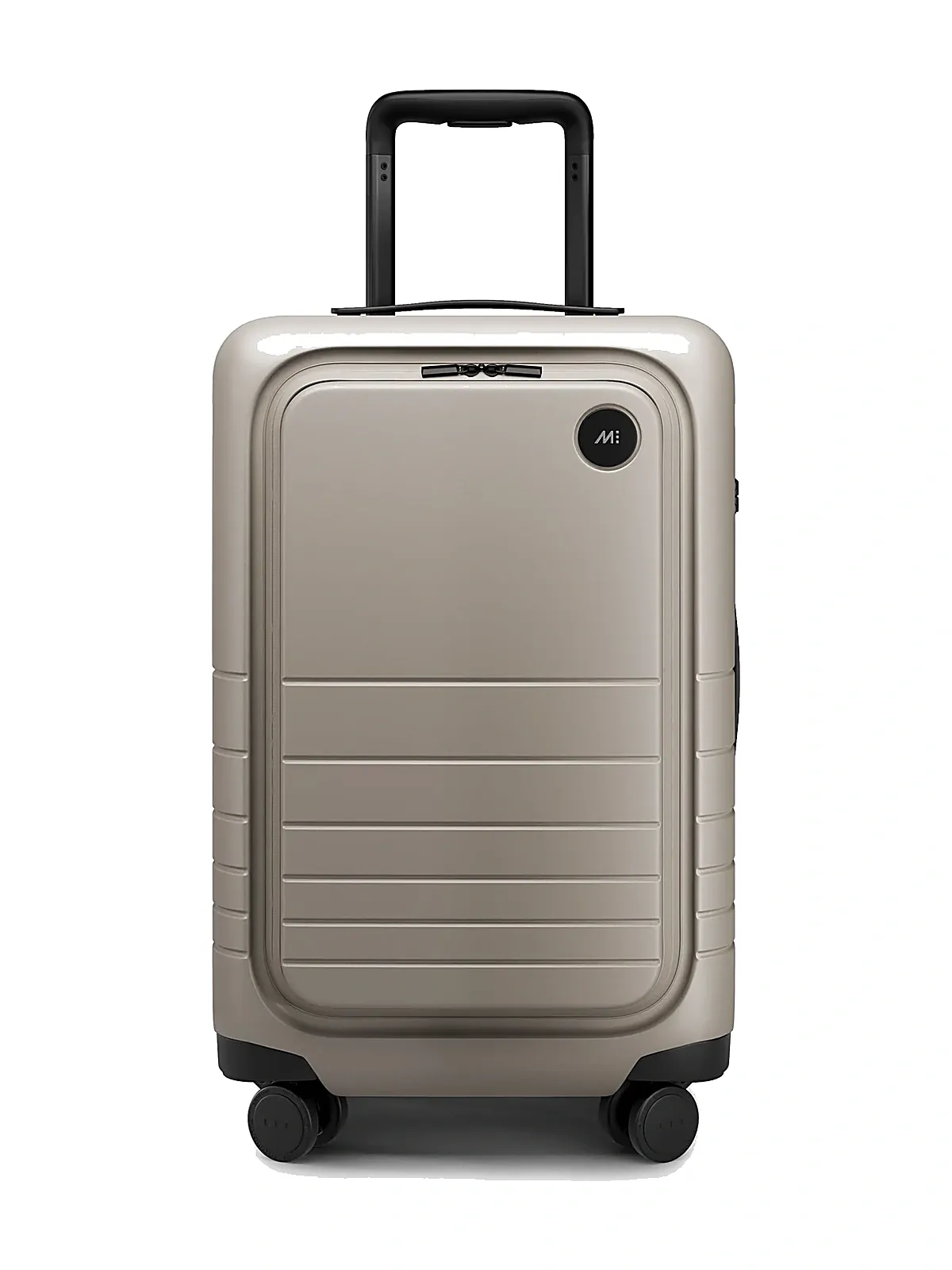 Monos Carry-On Pro polycarbonate suitcase with front laptop compartment